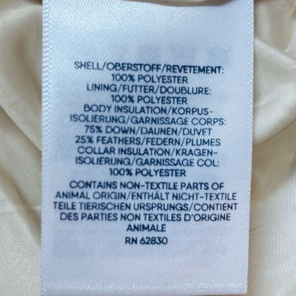 Land’s End Down Puffer Vest Full Zip Paisley Print Warm Tawny Brown Cream 2X New - Picture 9 of 12